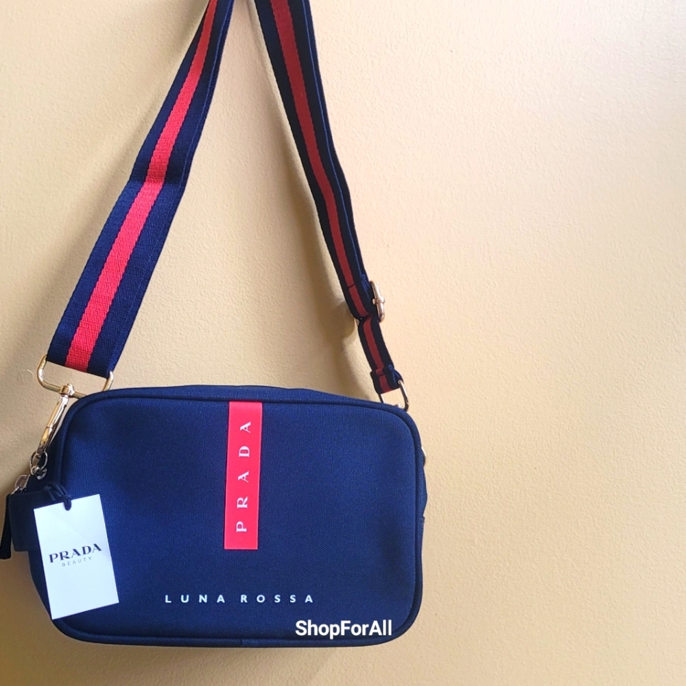 Prada Luna Rossa Black & Red pouch Travel bag Toiletry Dopp Kit Shavin… - Picture 13 of 16